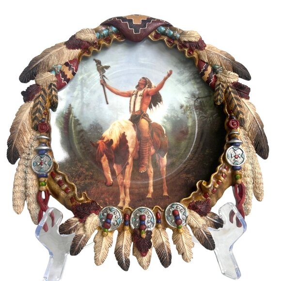 1997 Deliverance The Hamilton Collection Mystic Warriors Shield Series Feathers - Picture 1 of 7